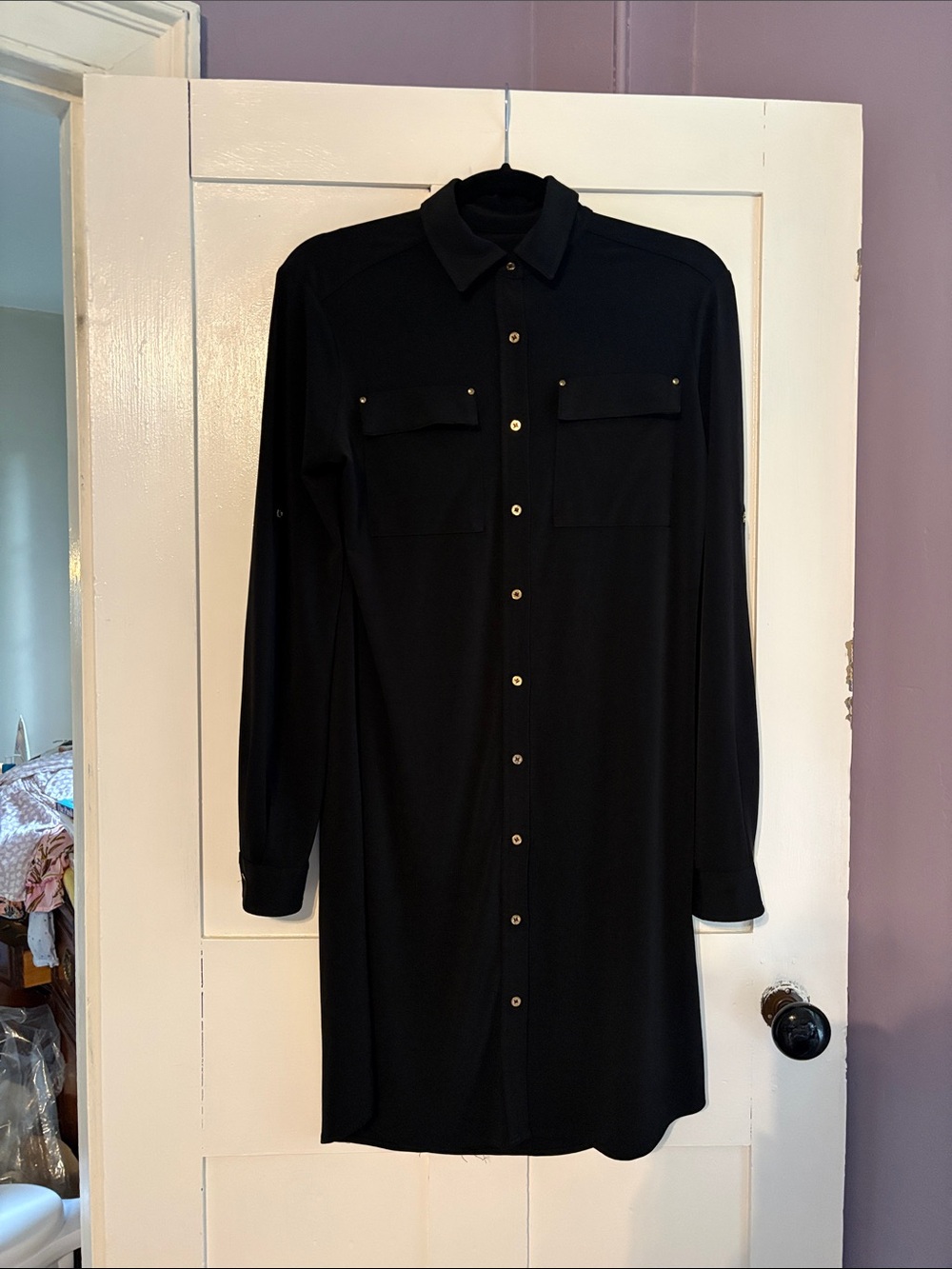 Calvin Klein Black Dress with gold accents